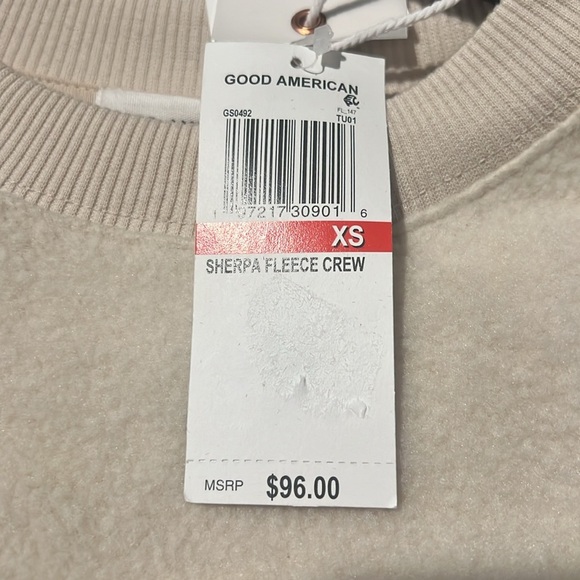 NWT-GOOD AMERICAN-SHERPA FLEECE CREW - Picture 3 of 3